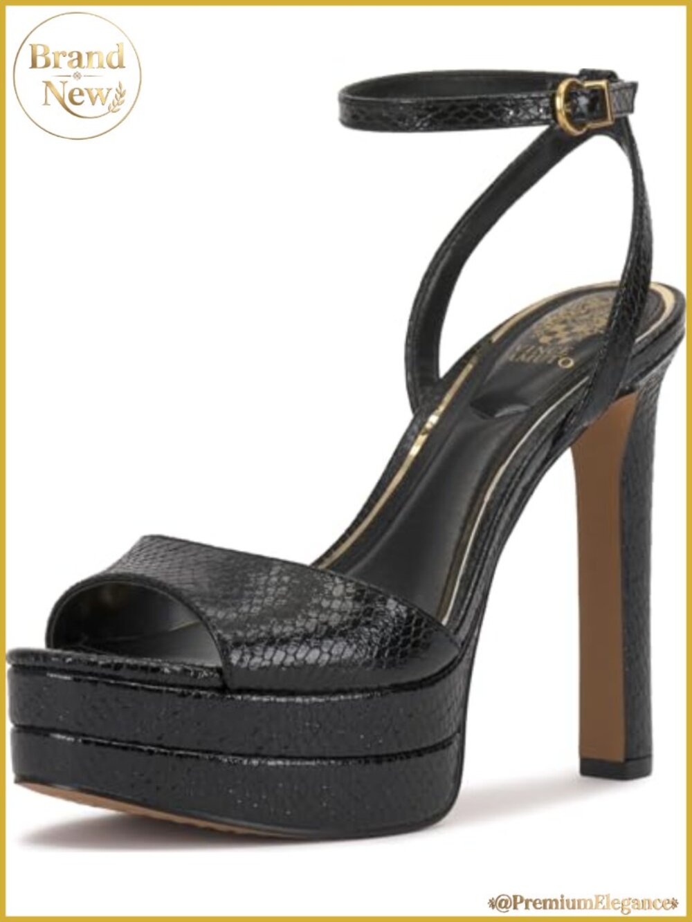 Faux Leather Heeled Sandals Buckle Closure